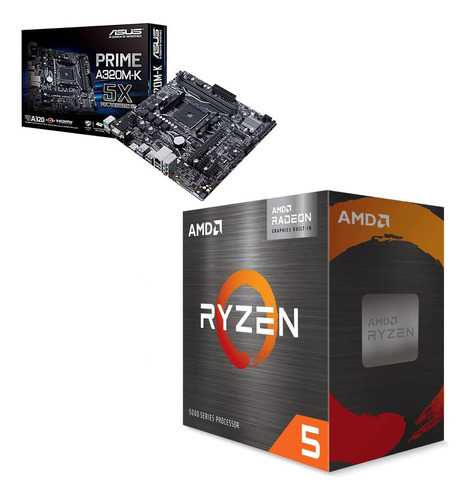 Combo Board Asus Prime A320m-k + Amd Ryzen 5 5600g