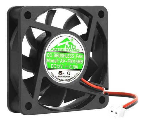 Ventilador 60mm By 60mm By 15mm 6015 12v Dc 0.10a Ball Beari