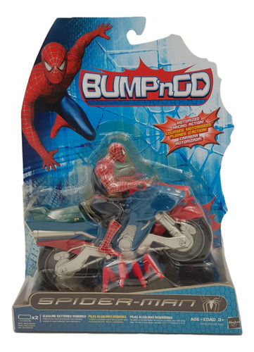 Spiderman Motocicleta Bump N Go Figura De Acción Amarillo 