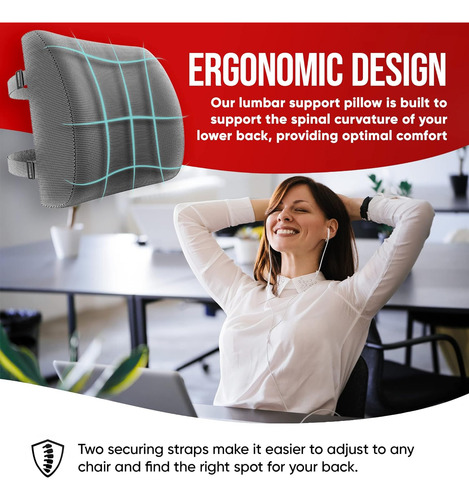 Soporte Lumbar Silla De Oficina Almohada De Soporte Lum...