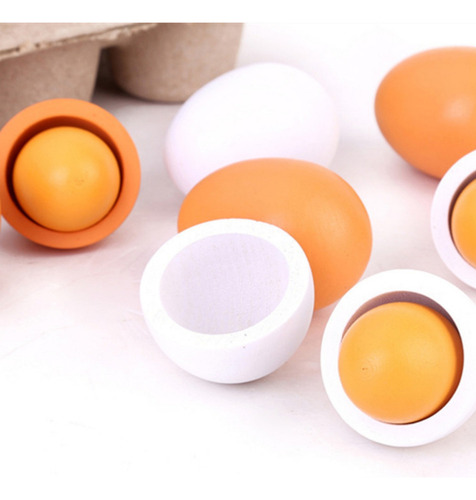 Ch Juego De Huevos De Madera For Niños De 6 Piezas