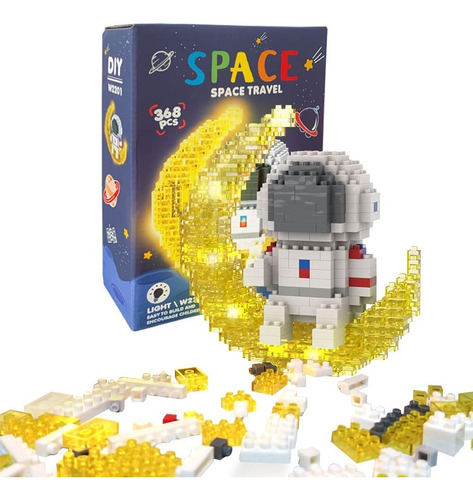 Lámpara Astronauta De Bloques Lego