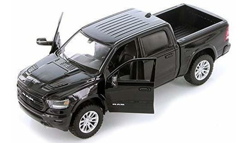 2019 Ram 1500 Laramie Crew Cab Pick-up Negro 1/24 Diecast Mo