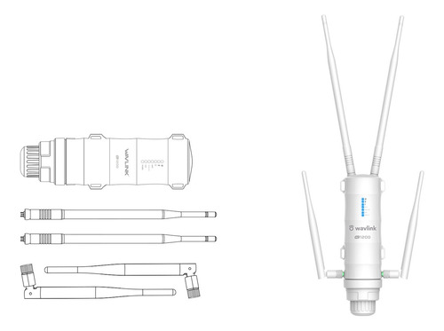 Access Point Wavlink Repetidor 1200mbps Branco Extensor