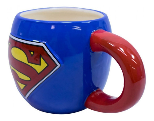 Caneca De Porcelana Grande Dc Super Heróis Super Homem 600ml