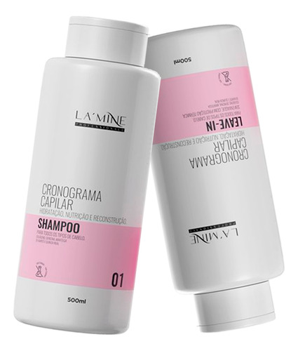 Kit Shampoo + Leave-in Cronograma Capilar Lamine 2x500ml