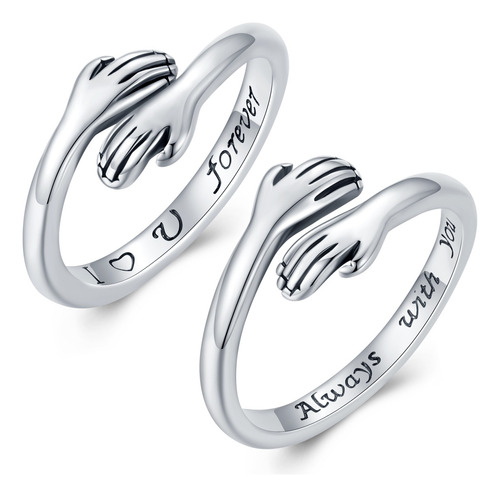 Anillos De Compromiso De Abrazo Ajustables P/mujer, 2 Piezas