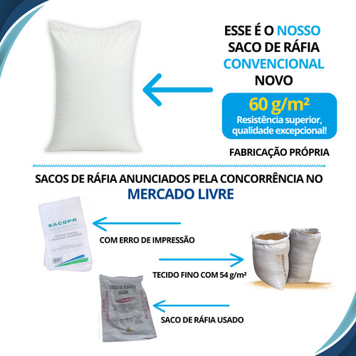 20 Sacos De Ráfia 70x120 Reciclagem Construção Entulho Cor Branco