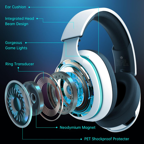 Auriculares Inalámbricos Gamer 2.4ghz Con Micrófono Cancelac