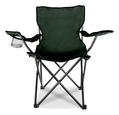 Silla Plegable Infantil Playa Camping Reforzada C/posavaso Color Verde Oscuro