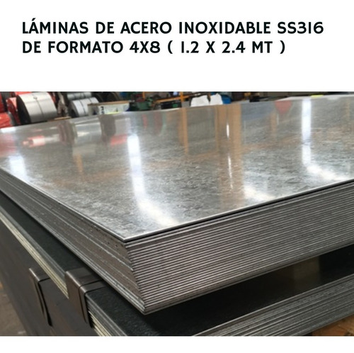 Láminas De Acero Inoxidable Ss316 Formato 4 X 8