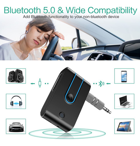 Oria Bluetooth Musica 5.0 Para Coche Adaptador Inalambrico C