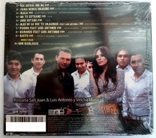 Rossana San Juan Luis Antonio Cd Original Digipak (Usado)