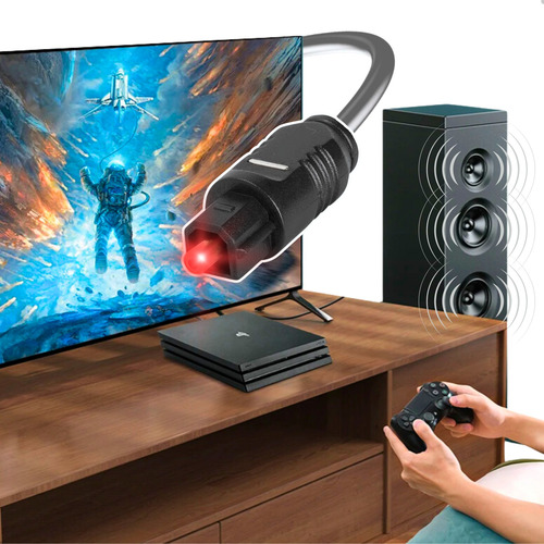 Cabo De Áudio Óptico Digital Toslink 10 Mts Spdif 5.1 Home