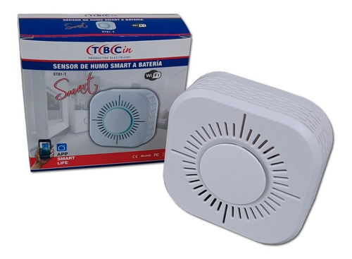 Imagen 1 de 3 de Sensor De Humo A Batería Wifi Smart