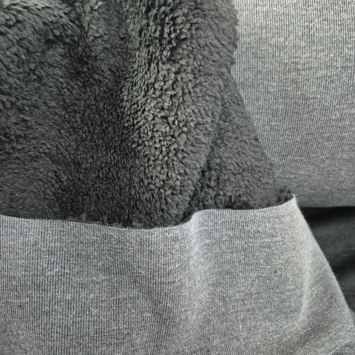 Tela Por Metro Darlon Vintage Con Corderito 1.55m De Ancho Gris Oscuro