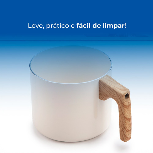 Fervedor 14cm Antiaderente Cerâmica Premium Cor Vanilla