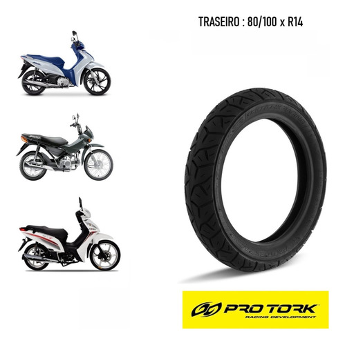 Pneu Novo Traseiro 80/100x14 Moto Pop 100/110i Todos Os Anos