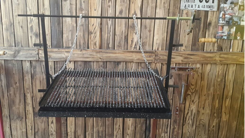 Herraje De Parrilla Para Amurar Hierro Redondo Reforzado Enlozado 75x60 Somos Fabricantes 