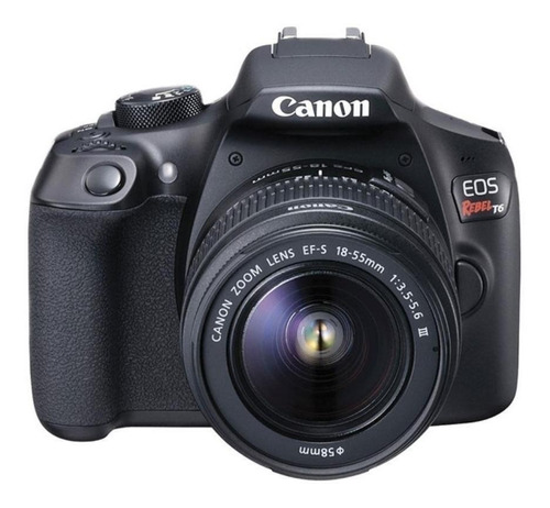  Canon EOS Rebel T6 18-55mm IS II + 55-250mm IS cor preto