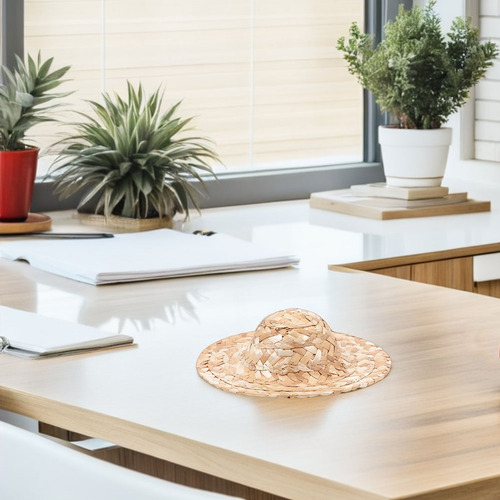 Sombreros De Paja En Miniatura De 6 Piezas: Minicapas Tejida