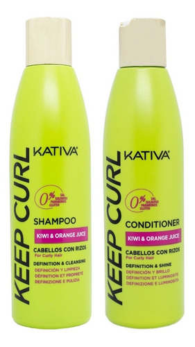 Kativa Keep Curl Shampoo + Acondicionador Definición Rulos