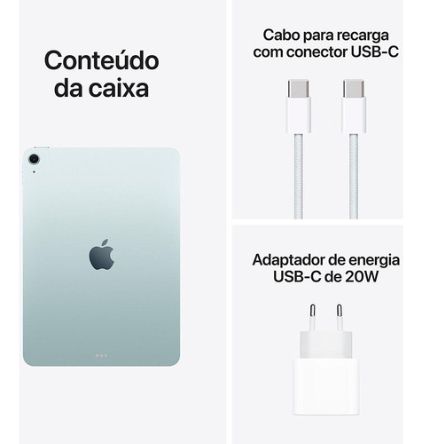 Apple iPad Air 11 M3, 7ª Geração, Wi-fi, 512gb - Azul