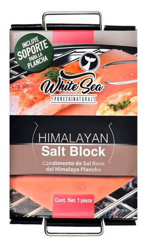 Plancha De Sal Rosa Del Himalaya White Sea Con Soporte 7kg