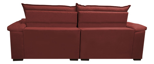 Sofá Retrátil, Reclinável Molas Ensacada Cama inBox Botonê 2,12m Espuma Viscoelástico Suede Vermelho
