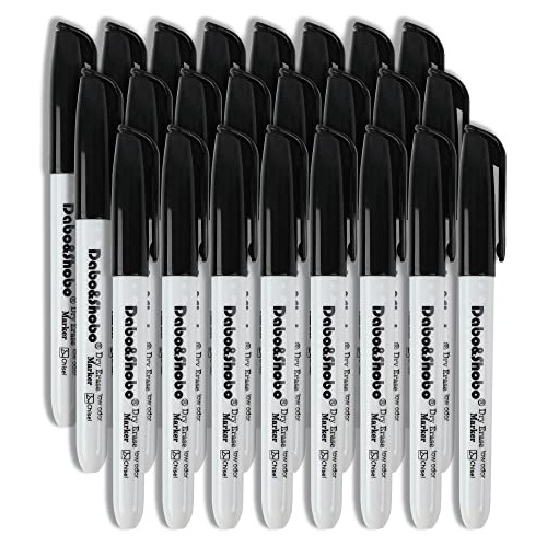 Dry Erase Markers 24 Pack, Low Odor Black Whiteboard Ma...