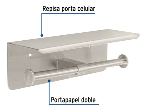 Portarrollo Doble En Satín Con Soporte Para Celular, Foset