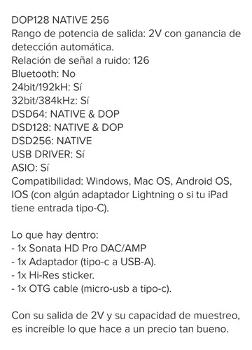 Dac/amp Tempotec Sonata Hd Pro(usb C Y A Genérico) (Usado)