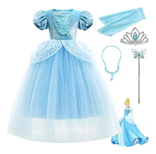 Traje De Cosplay De Cenicienta, Capas Para Niños, Vestido