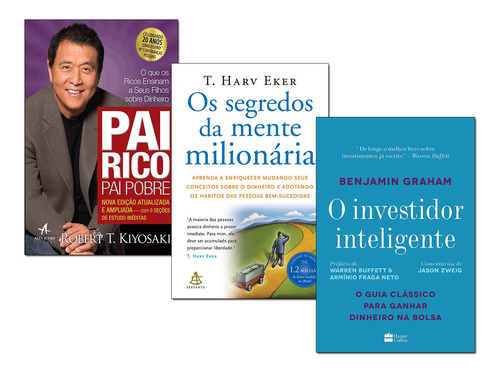 Investidor Inteligente+ Pai Rico Pai Pobre+ Mente Milionária