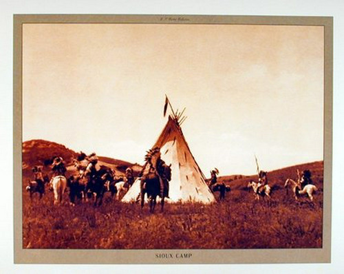 Sioux Camp Edward S. Curtis Native American Wall Decor Art P