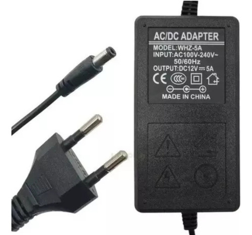 Fonte Chaveada 12v Volt 5a Amper Real Plug P4 Bivolt + Led