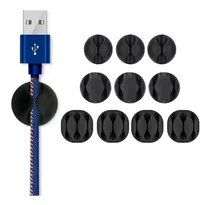 Comprar Pack 10u Organizador De Cable Soporte Adhesivo Escritorio