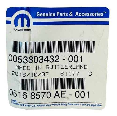 Coxim Amortecedor Tras Dodge Dart 4x4 2015 K05168570ae +