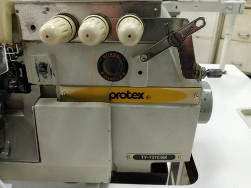 Maquina Overlok 3 Fios Protex 737f 110/220v Usada Bege (Usado)