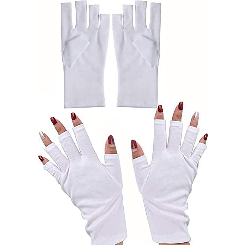 Mibiciri 2 Pairs Anti Uv Shield Gloves For Nail Lamp For Uv