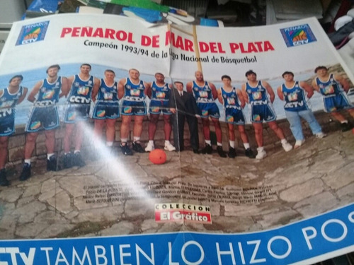 Poster Peñarol De Mar Del Plata Campeon  93/94 Liga Nacional