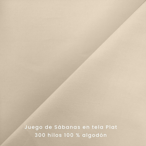Sábanas Blancas Mat 300 Hilos 100% Algodón Hotel Collection Color Avena Diseño de la tela Liso