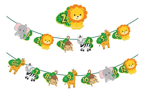 Banderín De Cumpleaños De Jungle Safari, Nuevo