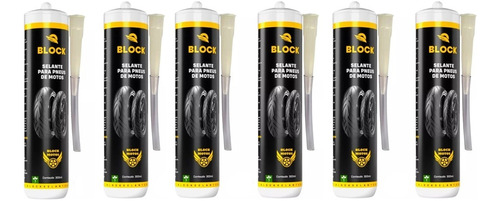 Vacina Block Selante Pneu De Bike Moto - 6 Frascos De 300 M