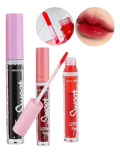 Set De 3 Labiales Tintas De Labios 24 Hrs 