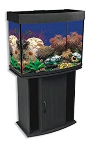 Acuario Agua Dulce Curvo Penn Plax 42 Gal + Mueble + Lampar 