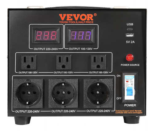 Conversor De Tensão E Transformador Vevor 5000w 110v A 220v