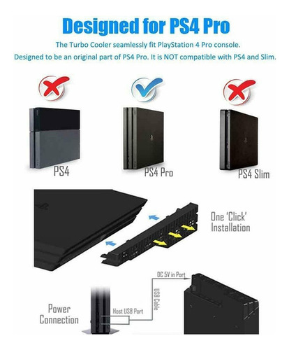 Enfriador Para Playstation 4 Pro, Ventilador Para Ps4 Pro