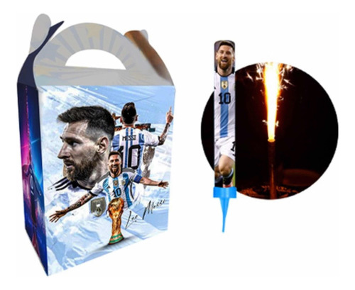 Fútbol 40 Cajas Dulceras Bolos Recuerdo Messi Vela Chispera