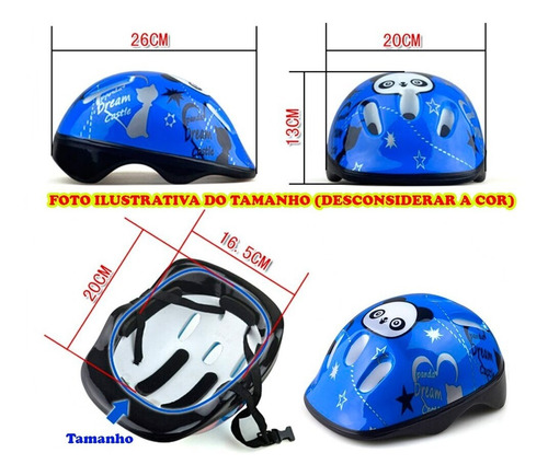 Capacete Azul Infantil Bike Skate Patins Patinete Ajustavel